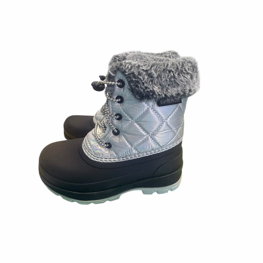 Weatherproof Kids Insulated Boots - Black and Silver